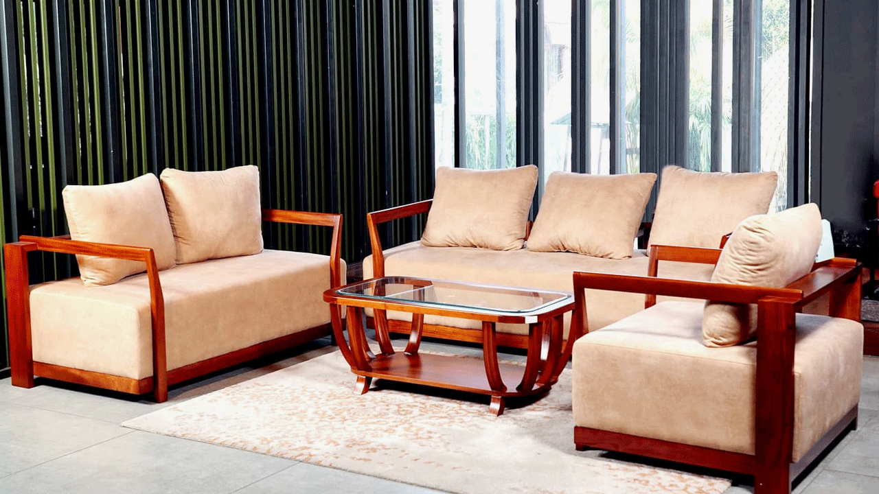 Sleak wooden sofa Sleak wooden sofa - Image 1