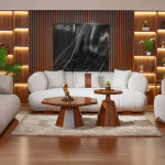 Beech wood Living room set - 4 pieces