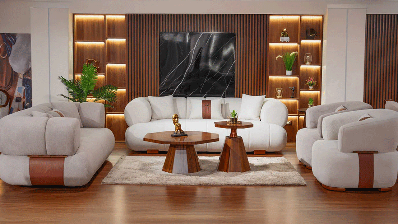 Beech wood Living room set - 4 pieces Beech wood Living room set - 4 pieces - Image 1