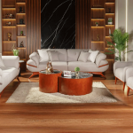كنب دئري نضام تركي Linen woody fabric ‍Sofa